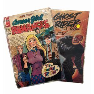 2 VINTAGE COMIC BOOKS "GHOST RIDER" & "CAREER GIRL ROMANCES"
